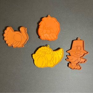 Hallmark: Fall Holiday (SET of 4) Plastic Cookie Cutters - 1980'S Vintage